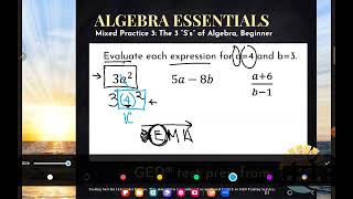 GED® Math Evaluate Expressions 1MP3 Bgn  1820 [upl. by Ahseiat]