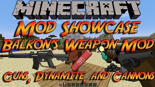 Minecraft Mod Showcase Balkons Weapon Mod Guns Dynamite And Cannons [upl. by Onaireves]