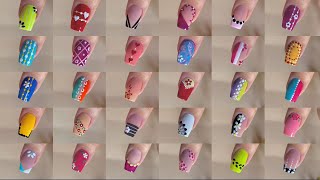 35 Easy nail art designs compilation  Nail art using household items and dotting tools [upl. by Nylek194]