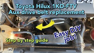 Toyota Hilux 1KDFTV Auxfan belt replacment [upl. by Brenk]