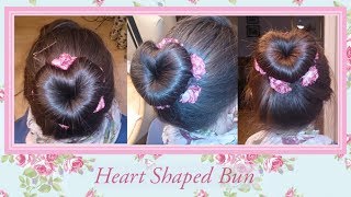 Cute Heart Bun Tutorial using a Scunci Heart Bun Maker [upl. by Florance]