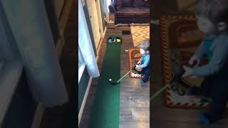 Toddler Putts Four HolesinOne  986353 [upl. by Nodnalb]