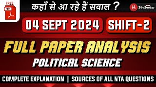 Childish Exam Sept 2024 Shift2 NET Political Science Analysis  Complete Explanation [upl. by Natanoy]