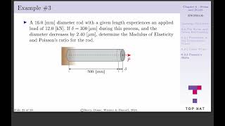 Lecture 17 Poissons Ratio and Example 3 [upl. by Suirtemed154]