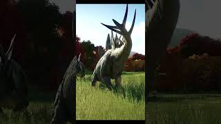 Stegosaurus Battle jurassicworld dinosaur trex jurassicpark jurassicworldevolution2 [upl. by Leumek]