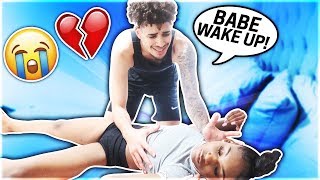 NOT WAKING UP PRANK ON BOYFRIEND Cute Reaction [upl. by Aileda]