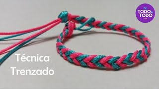 💜Pulsera técnica TRENZADO Pulseras de HILO MACRAMÉ [upl. by Enajiram323]