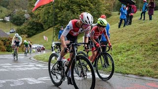 Mondiaux de cyclisme  Une coureuse suisse de 18 ans dans un état « très critique » après une chute [upl. by Kalli137]