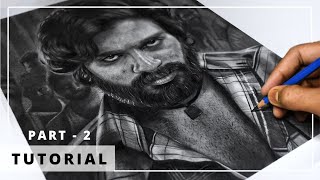 How to Draw HYPER REALISTIC PORTRAIT  Tutorials for BEGINNERS  PART  02  HAIR  alluarjun [upl. by Corilla102]