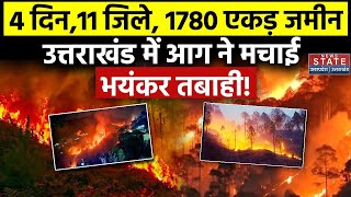 Uttarakhand Forest Fire 4 दिन11 जिले1780 एकड़ जमीन उत्तराखंड में आग ने मचाई भयंकर तबाही Nainital [upl. by Wrand]