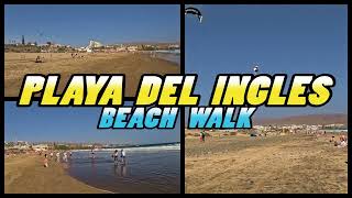 PLAYA DEL INGLES Beach Walk  Maspalomas Gran Canaria  Canary Islands 4k [upl. by Torrell]