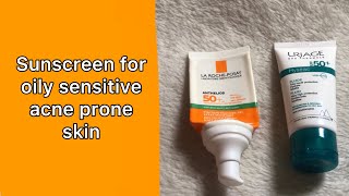 Best sunscreen for sensitive oily acne prone skin La roche Posay  Uriage review [upl. by Hgiellek]