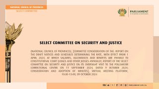 Select Committee on Security and Justice 09 October 2024 [upl. by Orren873]