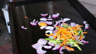 River Dirt Fajitas On 36 inch Blackstone griddle [upl. by Oicaro]