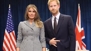 What Hand Sign Did Prince Harry Make During Photo With Melania Trump [upl. by Hoffert]