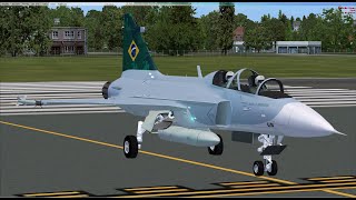 SAAB GRIPEN NG D FAB FORÇA AEREA BRASILEIRA FSX P3D POUZO ILS [upl. by Ecyt]