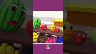 Seven Adorable Fruits Rolling on the Shelf 🥭🍓 shorts fruitsong kidssong [upl. by Schechinger884]