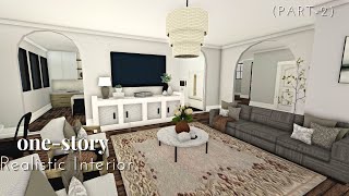 Bloxburg OneStory Realistic Home Interior part2 House Build Roblox [upl. by Rickie70]