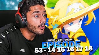 KIRITO VS ALICE  EUGEO VS BERCOULI  SWORD ART ONLINE SAISON 3 EPISODE 14 15 16 17 18 REACTION FR [upl. by Meekah]