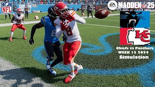 Madden 25 Kansas City Chiefs vs Carolina Panthers Week 12 Sim 2024 Full 15 Minute Quarters Game Play [upl. by Hoagland]