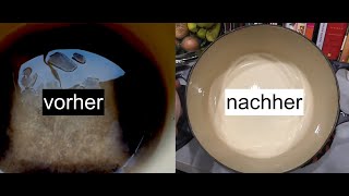 Le Creuset Topf retten Wie reinige ich einen verbrannten Topf [upl. by Nayarb]