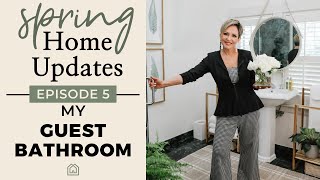 INTERIOR DESIGN  Update Your Home for Spring  Guest Bathroom Makeover [upl. by Nnaeilsel]