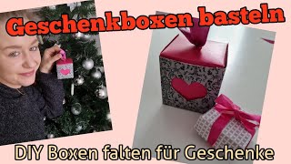 Geschenkboxen basteln einfach  DIY Verpackungen für Geschenke  Boxen falten zum HängenHinstellen [upl. by Edlyn78]