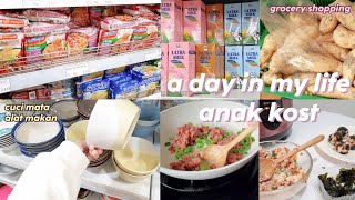 a day in my life anak kost  grocery shopping amp masakmasak di kamar 🍠🍘✨ [upl. by Dahsar]