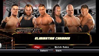 WWE SVR 2009 PS3  RandyOrtonVSUndertakerVSJeffHardyVSKaneVSJohnCenaVSBatista  Elimination Chamber [upl. by Atnuahs197]