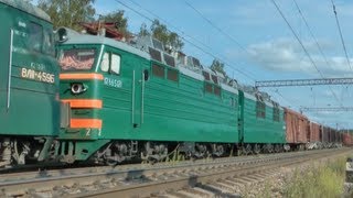 ВЛ11459 ВЛ80Т756 с грузовым поездом 271км БМО [upl. by Namhar]