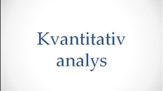 Analytisk kemi  Kvantitativa analysmetoder [upl. by Tompkins]