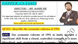 Describe the economic reforms of 1991  aamir sir patna [upl. by Yeldahc]