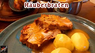 Räuberbraten knusprig und butterweich Schweinebraten aus dem Backofen mit einer leckeren Soße [upl. by Ahselyt]