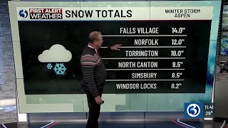 Updated snowfall totals from Winter Storm Aspen as of 1140 am [upl. by Stephania]