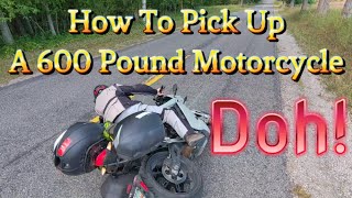 How To Pick Up a 600 Pound Motorcycle  I Tipped Over My Zero [upl. by Gianina716]