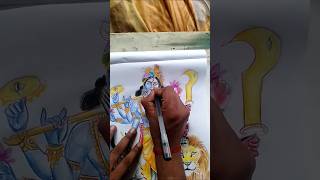 Krishna drawing with colour pencil🙏😱🔥 art shorts [upl. by Colier]