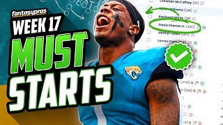 20 MUST Start Players for Week 17 2023 Fantasy Football [upl. by Nailluj353]