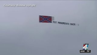 Airplane flies Confederate flag over TIAA Bank Field with message that calls for return of monum [upl. by Julee]