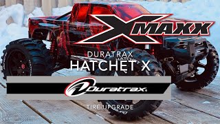 Traxxas XMaxx  upgraded with Duratrax Hatchet X tires 2085X Servo [upl. by Bueschel]