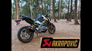 Kawasaki Z900 Akrapovic Carbon Full system exhaust note [upl. by Sivar815]