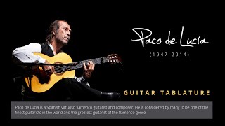 Guitar TAB  Paco de Lucía  Monasterio de Sal  Tutorial Sheet Lesson iMn [upl. by Aurthur]