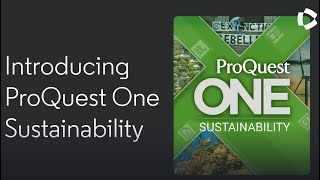 Introducing ProQuest One Sustainability [upl. by Anawahs12]