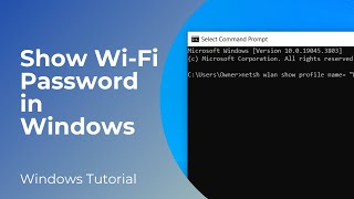 Show WiFi Password in Windows 1011  Command Prompt [upl. by Ocimad]