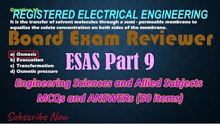 REE Board Exam Reviewer ESAS Part 9  50  Items  Objective type Questions and Answers [upl. by Millhon]