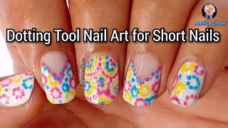 Easy Nail Art using Scotch tape and Dotting Tool only nailsbyamrita easynailart dottingtoolnails [upl. by Attinahs]