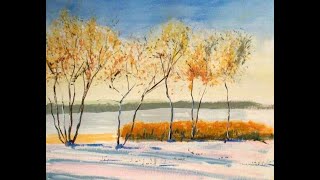 Malen mit Acryl Winterlandschaft Teil 22  Maltechniken  Anfänger  Tutorial [upl. by Elockin]