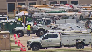 KHOU 11 Investigates CenterPoint power repair trucks spotted sitting in parking lots [upl. by Sucramraj]