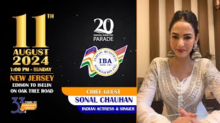 IBA 2024  INDIA DAY PARADE  SONAL CHAUHAN  Advertisement  New Jersey  USA [upl. by Erbua]