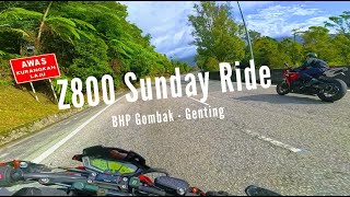 Z800 Pagi Sunday Ride BHP Gombak Karak Highway Naik Genting  Z800 SC Project  Insta360 Ace 4K [upl. by Odrarej]