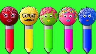 Pencils Pop Cake Finger Family Colors Learn Nursery Rhymes [upl. by Wolbrom606]